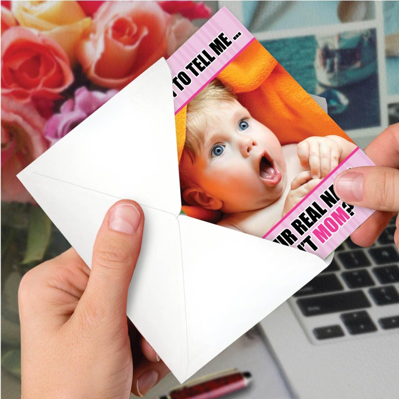 NobleWorks - Funny Mothers Day Card with Envelope - Loving, Humor Greetings for Mom - Real Name Isn't Mom 0207 - Image 5